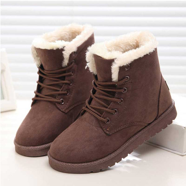 Winter Plush Warm Ankle Fur Lined Boots